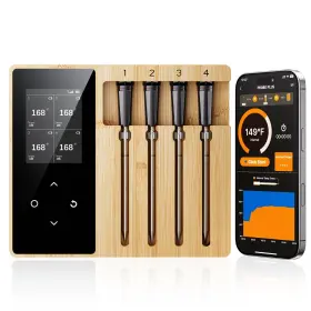 WMT04BK NEWISE Probes Wireless Meat Thermometer Bluetooth