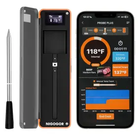 850066337844 NIGOGOR Smart Wireless Meat Thermometer Thinnest