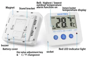 614134699681 NITHING Fridge Freezer Thermometer Memory High #3