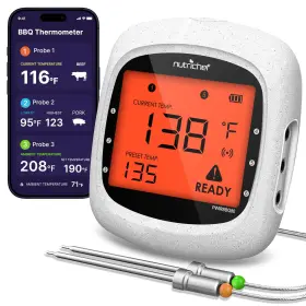B076B36HF9 NUTRICHEF Bluetooth Meat Thermometer Grilling Up