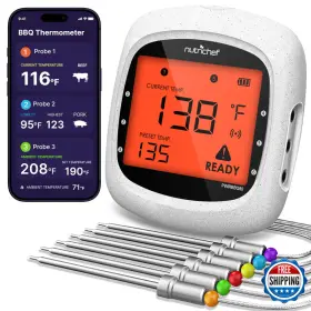 B0C6VMSF7F NUTRICHEF Bluetooth Meat Thermometer Grilling