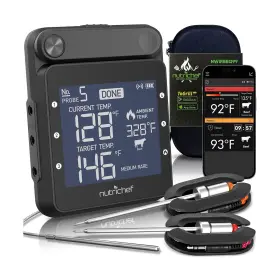 NWIRBBQ99.5 NUTRICHEF Smart Bbq Thermometer Rechargeable Dual