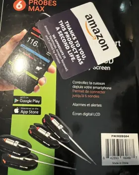 PWIRBBQ84 NUTRICHEF Wireless Meat Thermometer Probes Wifi Bbq #2