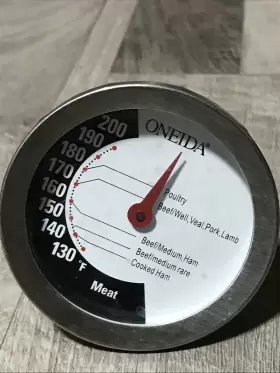 21001 ONEIDA Meat Thermometer Steel Dial Stake