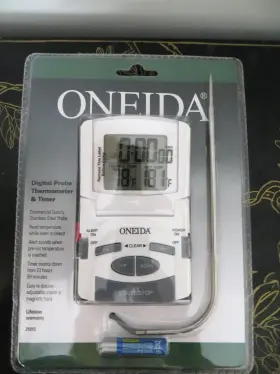 21015 ONEIDA Digital Thermometer Timer Probe Steel
