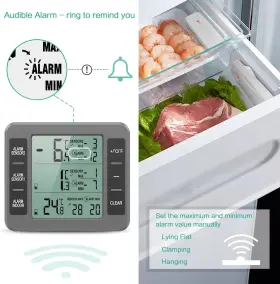 B095HC2J2R ORIA Refrigerator Thermometer Wireless Digital #3