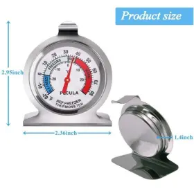 Analog PECULA Refrigerator Freezer Thermometer Steel Dial #3