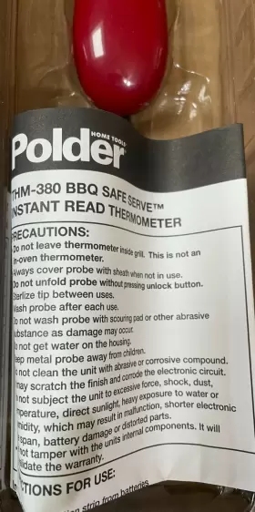 THM-380 POLDER Safe Serve Bbq Meat Thermometer Light Probe #3
