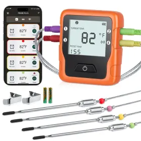 REU90 PORIYLZZ Wireless Meat Thermometer Probes Bluetooth