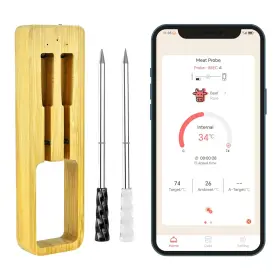 KD001MT QCN Dual Sensor Wireless Meat Thermometer Bluetooth