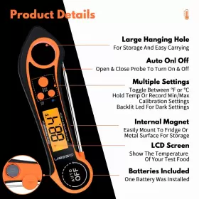 698656185228 QISEBIN Digital Meat Thermometers Cooking #3