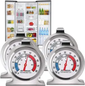 313056876841 QPIX DIGITAL Refrigerator Thermometer Pack Steel