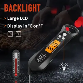 ROUUO-D2-BLACK ROUUO Digital Meat Thermometer Bottle Opener #3