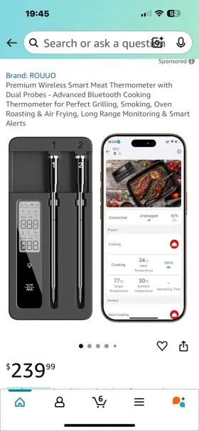 M02-R2 ROUUO Smart Wireless Meat Thermometer Dual Probes