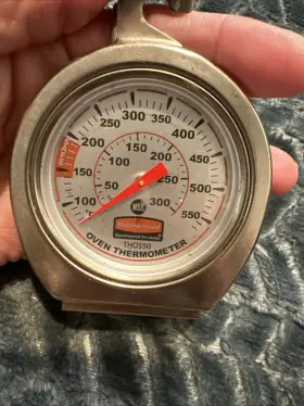THO550 RUBBERMAID Oven Thermometer Steel Hangs Stands