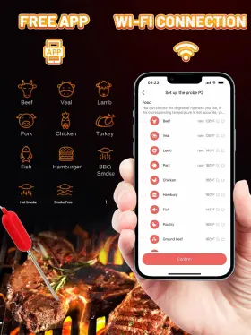 SW-BBQ-WT02 SANWO Wifi Meat Thermometer Probes Digital Smart #3