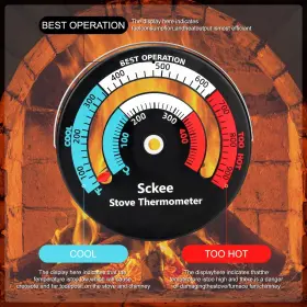 700464606052 SCKEE Wood Stove Thermometer Magnetic Top #3