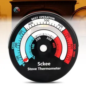 700464606052 SCKEE Wood Stove Thermometer Magnetic Top