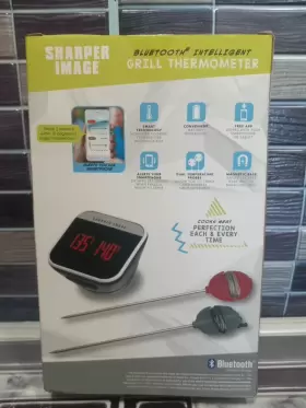 14097 SHARPER IMAGE Bluetooth Grill Thermometer Cooks Meat #3