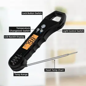 768795644747 SHOBES Meat Thermometer Waterproof Food Fo #2