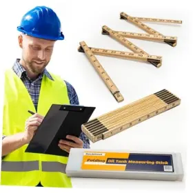 FMS-123 SILV LLC Folding Oil Tank Measuring Stick Snap Fuel