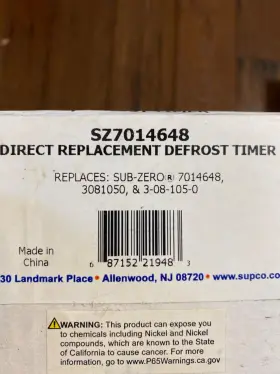SZ7014648 SUPCO Defrost Timer