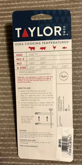 077784031216 TAYLOR Pocket Thermometer Tests Up Nsf #2