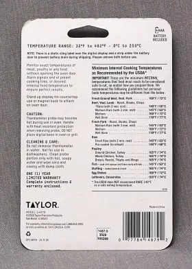 077784148792 TAYLOR Digital Wired Probe Thermometer #2