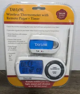 1479-9 TAYLOR Wireless Thermometer Remote Pager Timer Cooking