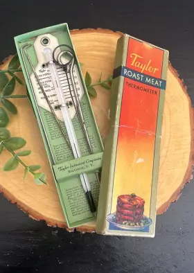 Taylor 1934 Vintage Roast Meat Thermometer Usa Original Box - #3