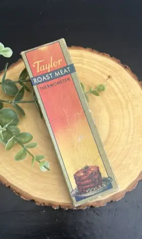 Taylor 1934 Vintage Roast Meat Thermometer Usa Original Box -