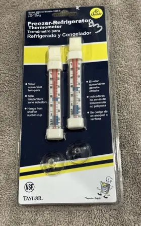 3509-5 TAYLOR Bedding Fridge Freezer Thermometers Twin Pack
