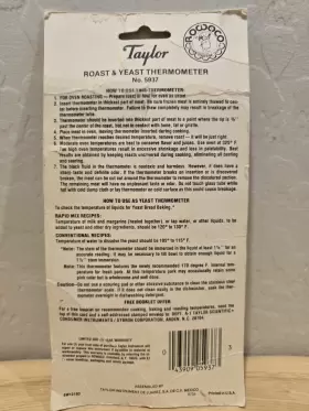 5937 TAYLOR Steel Roast Yeast Thermometer Kitchen Tool #2