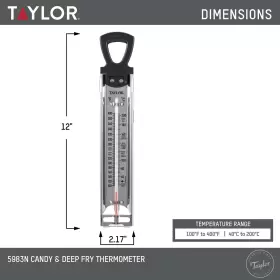 5983N66 TAYLOR Pro Candy Thermometer Analog Battery #2