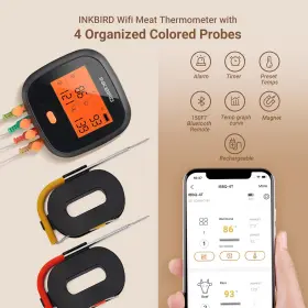 IBBQ4T4PACKE WIFI Meat Thermometer Organized Probes Grill #2