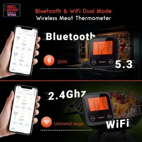 445019286237 WIFI Dual Bluetooth Wireless Meat Thermometer #2