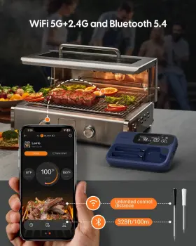 FNT12-4 MEAT Wireless Thermometer Smoker Wifi Bluetooth Grill #2