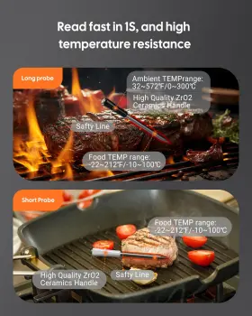 FNT12-5 MEAT Wireless Thermometer Smoker Wifi Bluetooth Grill #3