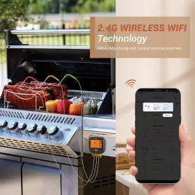 WIFI-13 MEAT Thermometer Wireless Bbq Smoker Oven #2