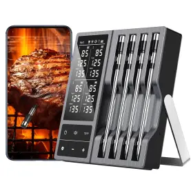 HK-500 TEMMIO Wireless Meat Thermometer Smart Timer Alerts