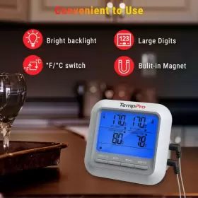 705353660825 TEMPPRO Meat Thermometer Oven Cooking Smoker Bbq #2