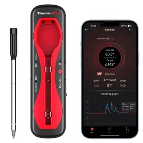 Temppro Tp960-red Digital Wireless Meat Thermometer Bluetooth Bbq Smoker Grill Rotisserie Sous Vid Temppro Tp960-red Digital Wireless Meat Thermometer Bluetooth Bbq Smoker Grill Rotisserie Sous Vid