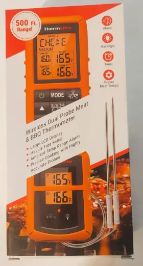 TP20BW THERM PRO Wireless Base Dual Probe Meat Bbq