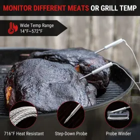 897099881506 THERMOPRO Wireless Meat Thermometer Smoker Grill #3