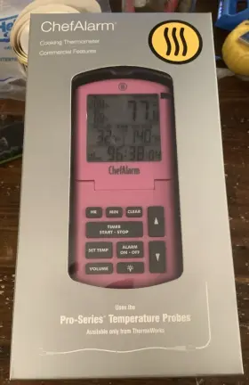 Chefalarm THERMOWORKS Cooking Alarm Thermometer Timer Pink