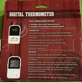 BACO13 TRAEGER Wood Pellet Digital Thermometer Dual Probes #2