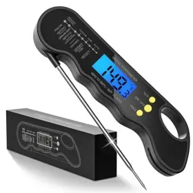 Q128 TRAUSI Meat Thermometer Grill Cooking Waterproof Ultra #2