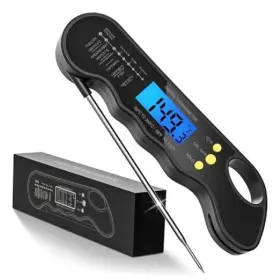 Q128 TRAUSI Meat Thermometer Grill Cooking Waterproof Ultra
