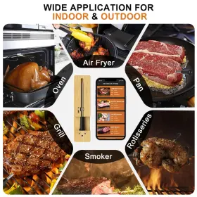 768904556152 UPMSX Wireless Meat Thermometer Digital Bbq #3