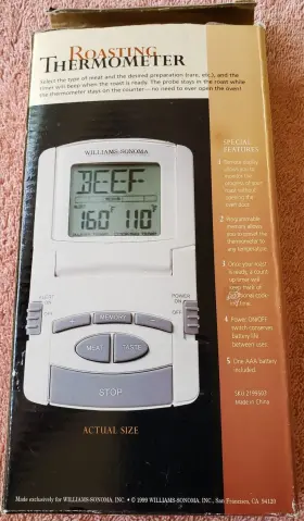 2199503 WILLIAMS-SONOMA Roasting Thermometer Box #2